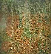 Gustav Klimt bondgard med bjorkar oil painting reproduction